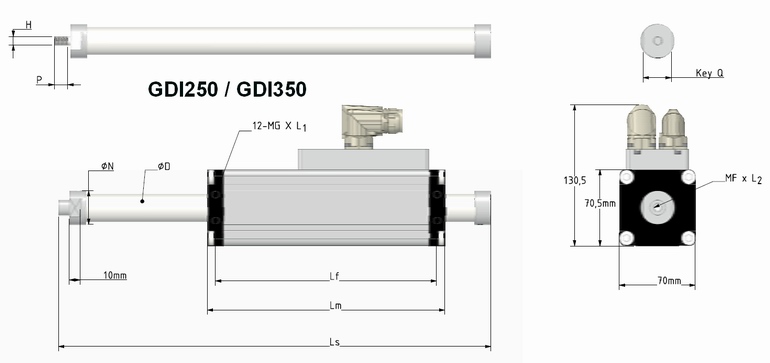 Rozměry motorů GDI250 a GDI350